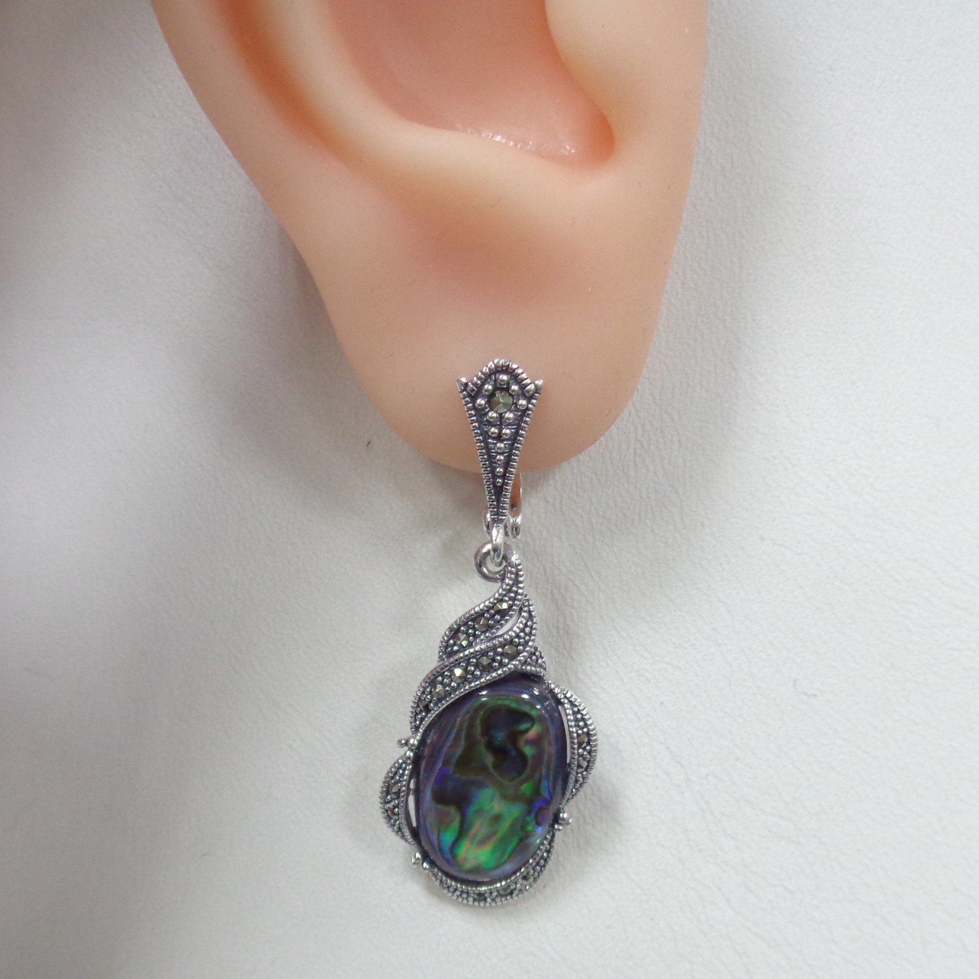 Серебряные серьги с перламутром абалон